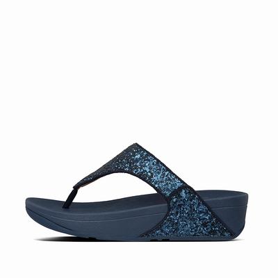 Fitflop Lulu Glitter Toe-Post - Sandalen Damen - Navy (EIW534789)